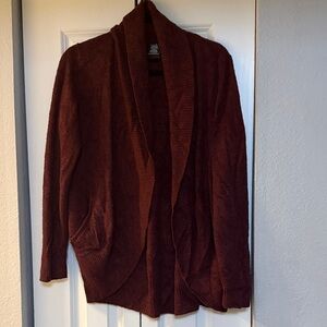 Cozy Maroon Open-Front Sweater